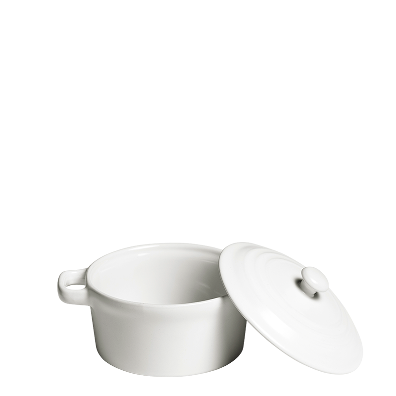 Mini cocotte Porcelaine Blanche avec Couvercle Ø10cm X H 6cm